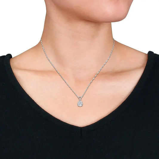 Lab - Grown Diamond Solitaire Pendant - With Unique laser engraved Diamond ID, VVS2 Clarity - D Color , 1/2 to 3 CT - Future Jewelry