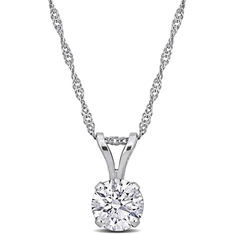 Lab - Grown Diamond Solitaire Pendant - With Unique laser engraved Diamond ID, VVS2 Clarity - D Color , 1/2 to 3 CT - Future Jewelry