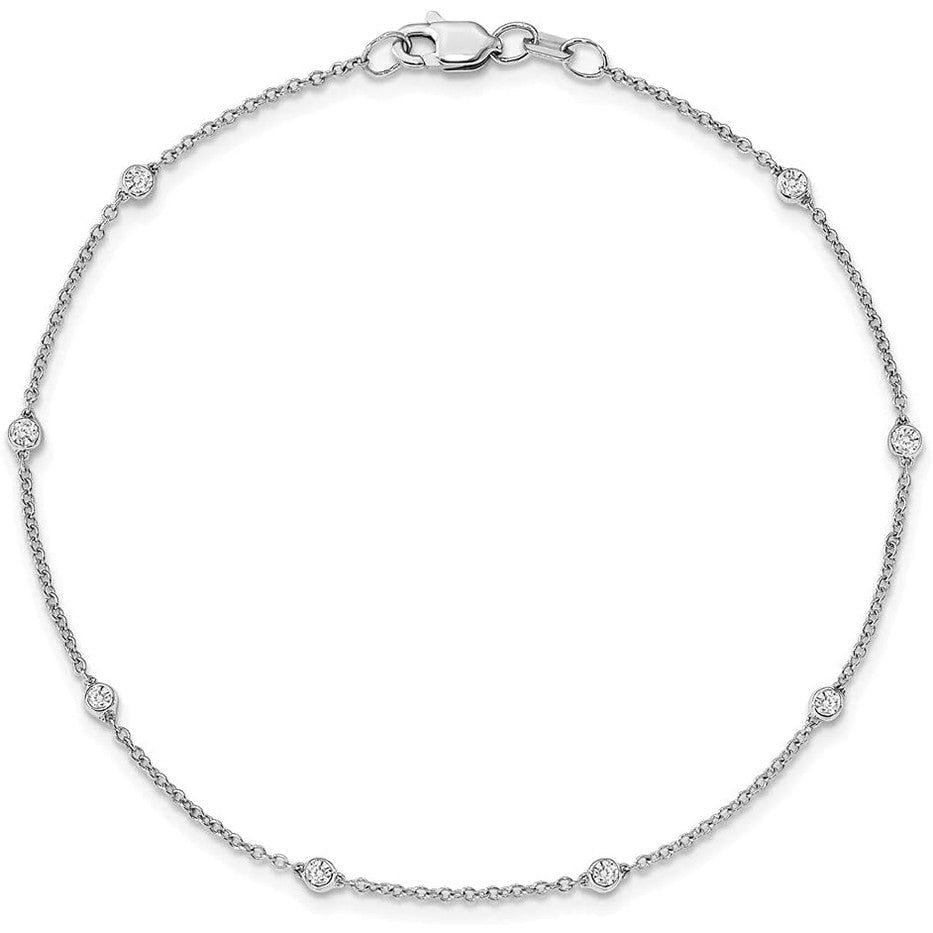 Lab Grown Diamond Station Bracelet in 14K White Gold - Future Jewelry