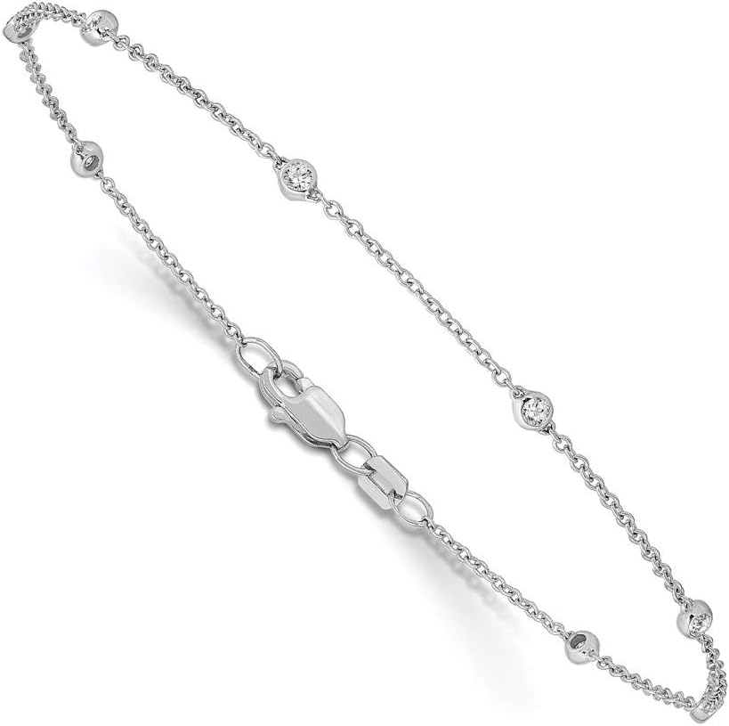 Lab Grown Diamond Station Bracelet in 14K White Gold - Future Jewelry