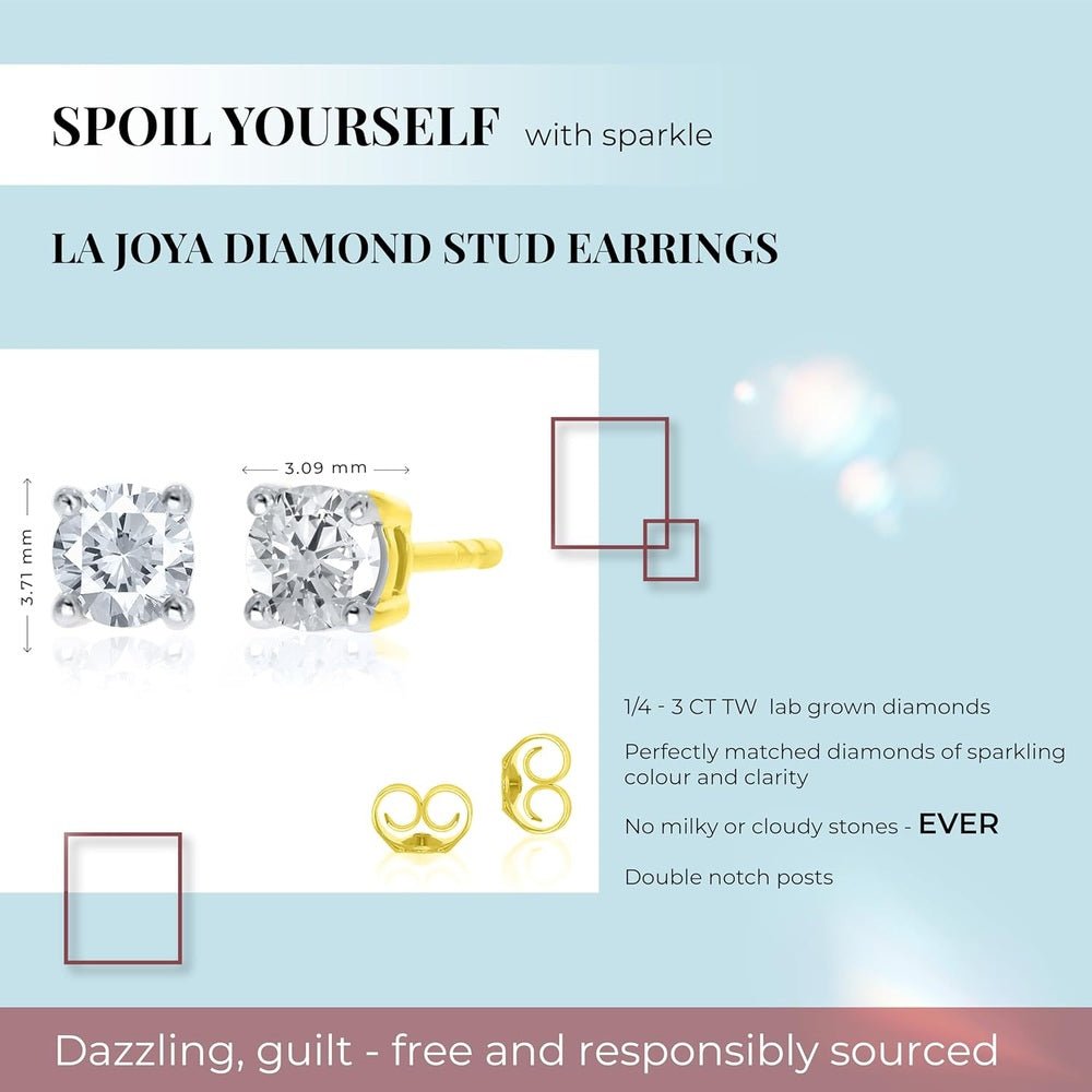 Lab Grown Diamond Stud Earrings for Men and Women | 14K Real Gold Diamond Earrings - Future Jewelry