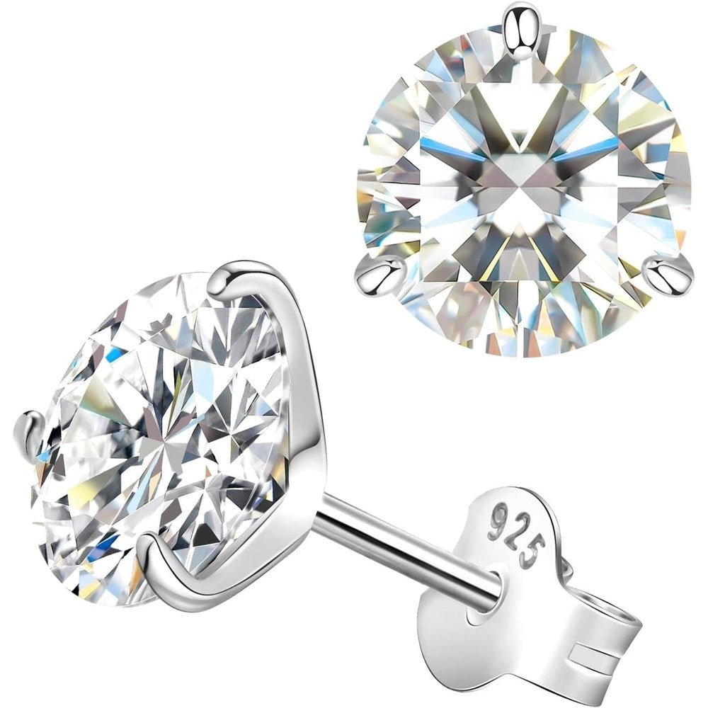 Lab Grown Diamond Stud Earrings for Women, Gold Vermeil 925 Sterling Silver Lab Created Diamond Studs Solitaire Earrings Jewelry - Future Jewelry