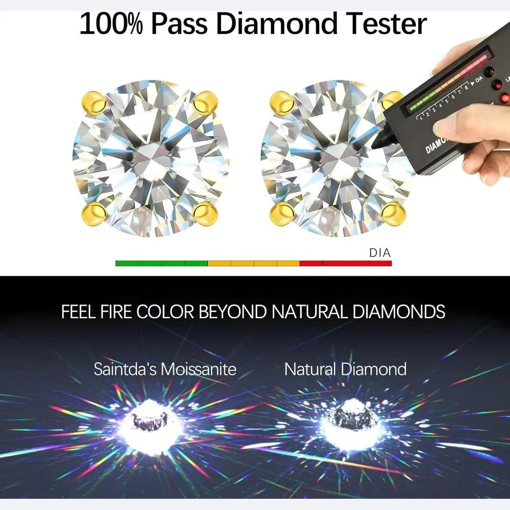Lab Diamond Stud Earrings 0.5-2 Carat Round Cut in 14K Gold - Future Jewelry