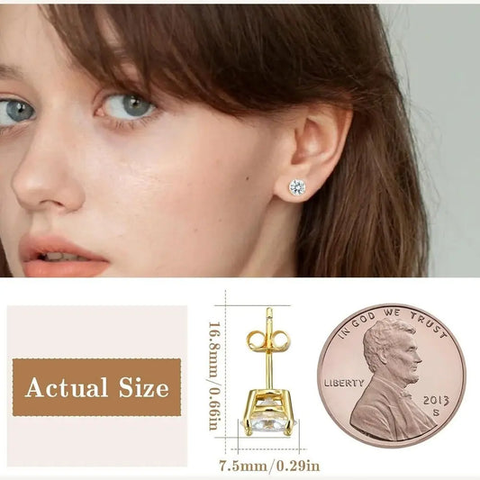 Lab Diamond Stud Earrings 0.5-2 Carat Round Cut in 14K Gold - Future Jewelry