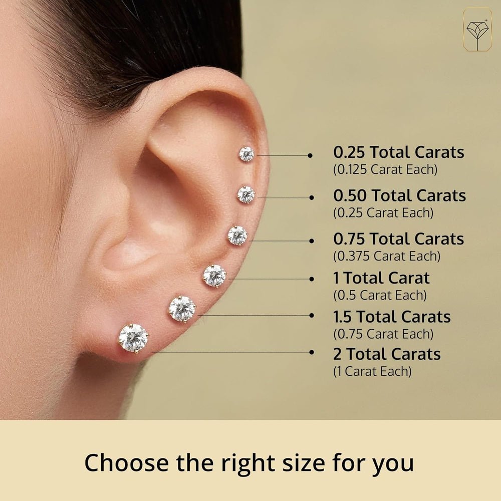 Lab Grown Diamond Stud Earrings IGI Certified 14K Gold - Future Jewelry