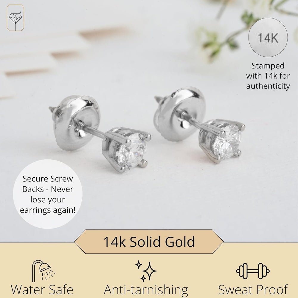 Lab Grown Diamond Stud Earrings IGI Certified 14K Gold - Future Jewelry