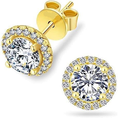Lab Grown Diamond Stud Earrings in 14k White Gold Sterling Silver - Future Jewelry