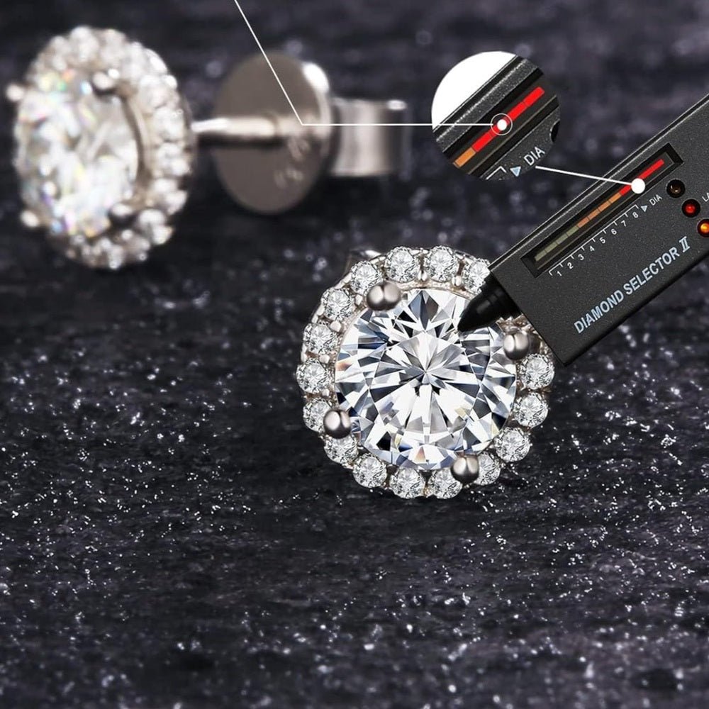 Lab Grown Diamond Stud Earrings in 14k White Gold Sterling Silver - Future Jewelry