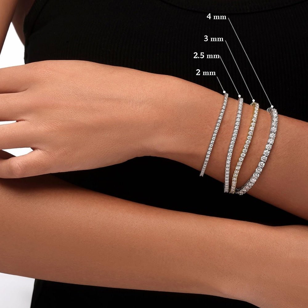 Lab Grown Diamond Tennis Bracelet For Women and Men in 18K White Gold/Yellow Gold Over Sterling Silver, 2mm - 4mm Width, Comes With Gift Box - Future Jewelry