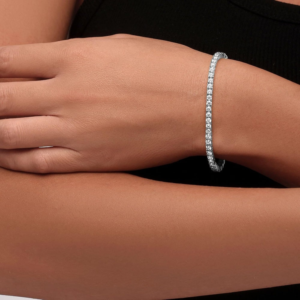 Lab Grown Diamond Tennis Bracelet For Women and Men in 18K White Gold/Yellow Gold Over Sterling Silver, 2mm - 4mm Width, Comes With Gift Box - Future Jewelry