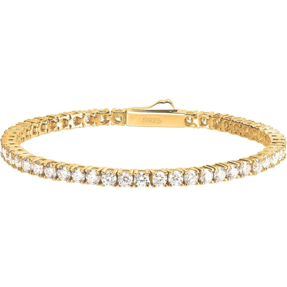 Lab Grown Diamond Tennis Bracelet For Women and Men in 18K White Gold/Yellow Gold Over Sterling Silver, 2mm - 4mm Width, Comes With Gift Box - Future Jewelry