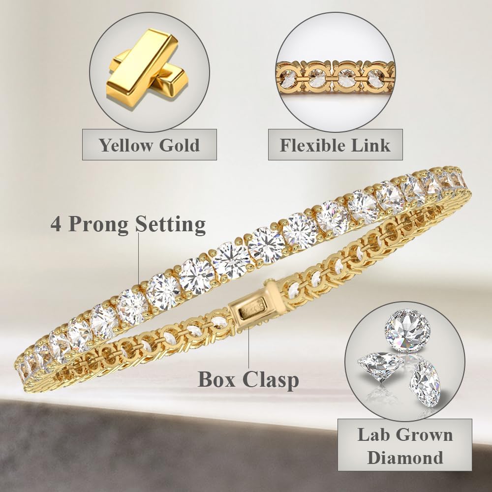 Lab Grown Diamond Tennis Bracelet in 14K Gold (1–10 Carat) - Future Jewelry