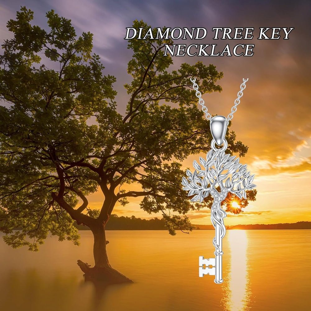 Lab Grown Diamond Tree of Life Pendant Necklace in Silver - Future Jewelry
