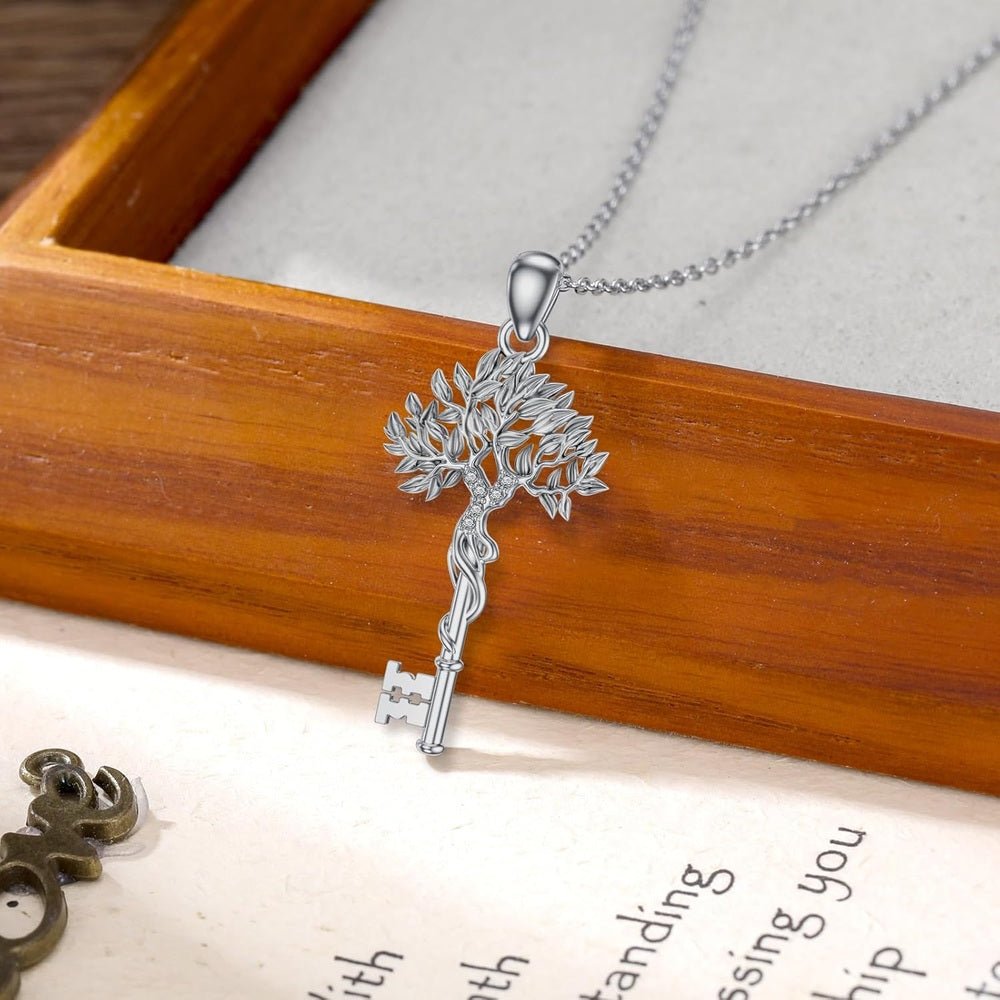Lab Grown Diamond Tree of Life Pendant Necklace in Silver - Future Jewelry
