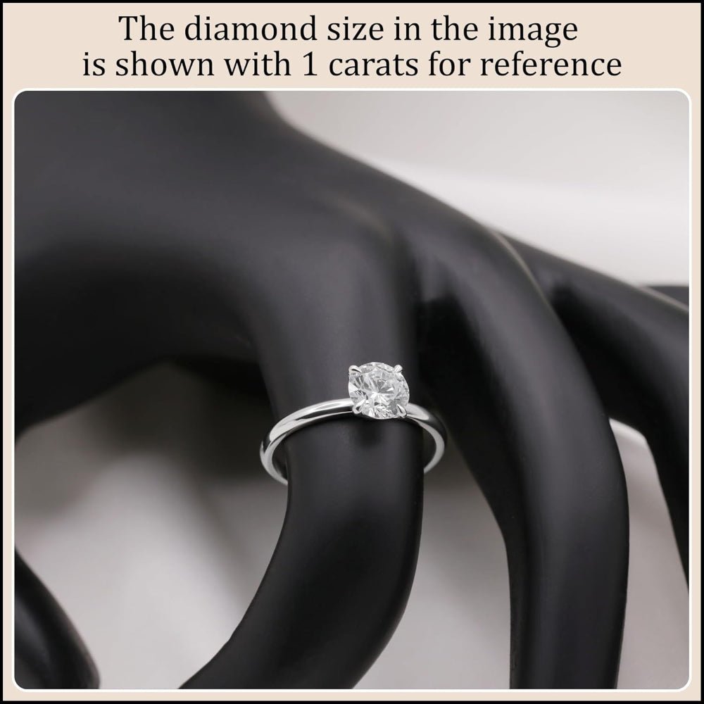 Lab Grown White Diamond Classic Solitaire Engagement Ring for Women in 14k Gold - Future Jewelry