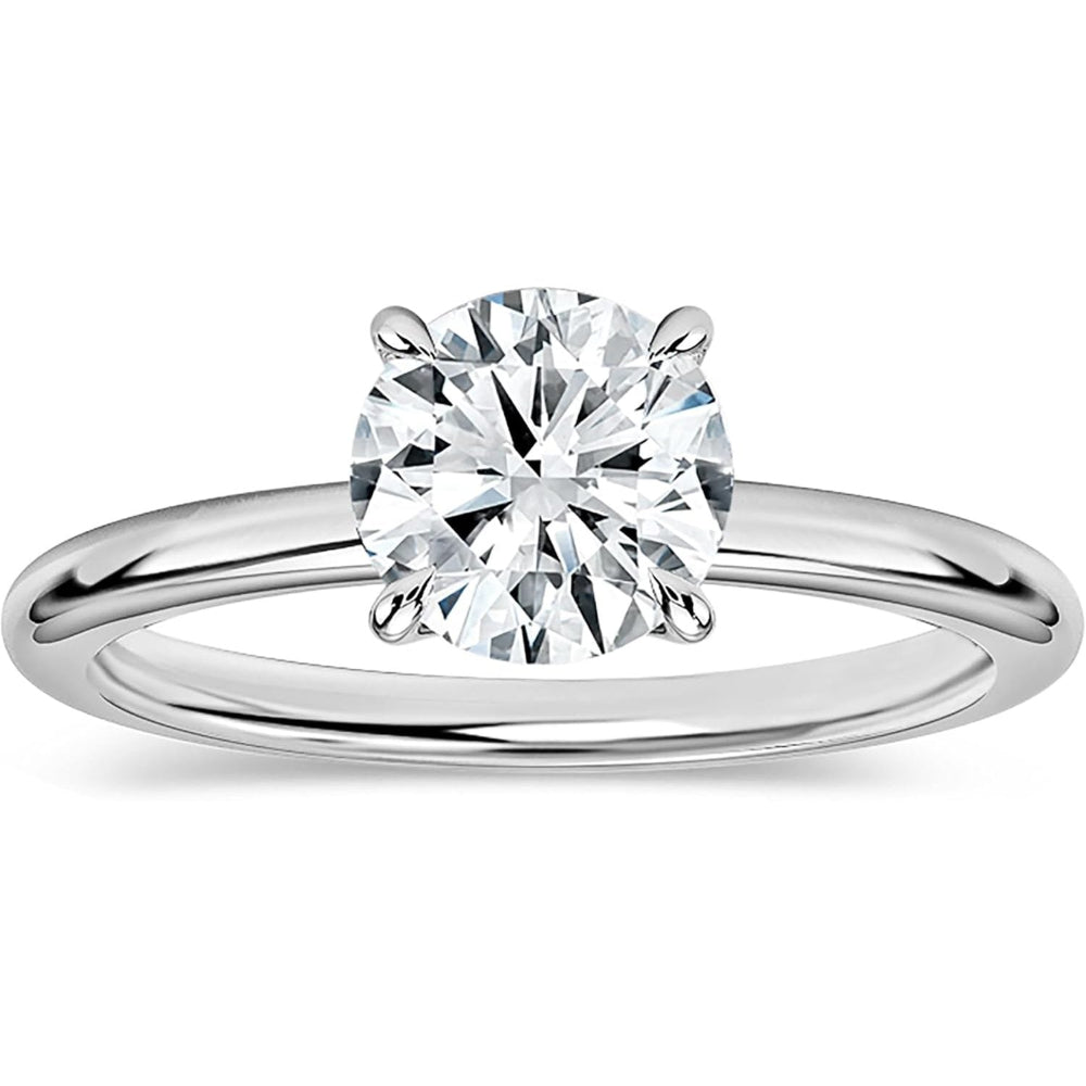 Lab Grown White Diamond Classic Solitaire Engagement Ring for Women in 14k Gold - Future Jewelry