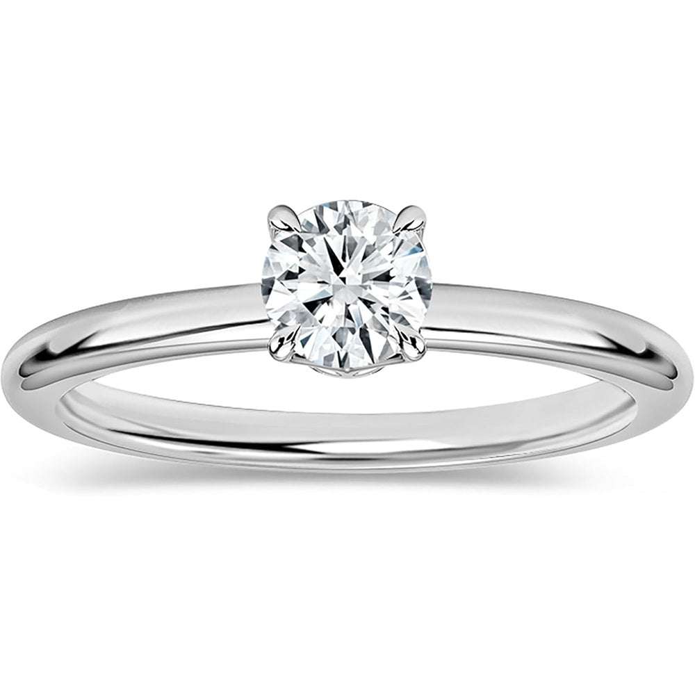 Lab Grown White Diamond Classic Solitaire Engagement Ring for Women in 14k Gold - Future Jewelry