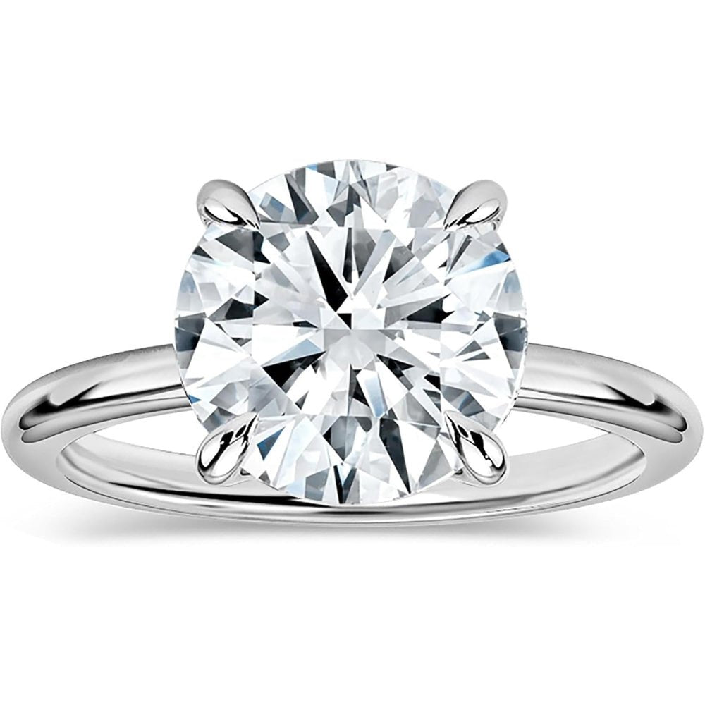 Lab Grown White Diamond Classic Solitaire Engagement Ring for Women in 14k Gold - Future Jewelry