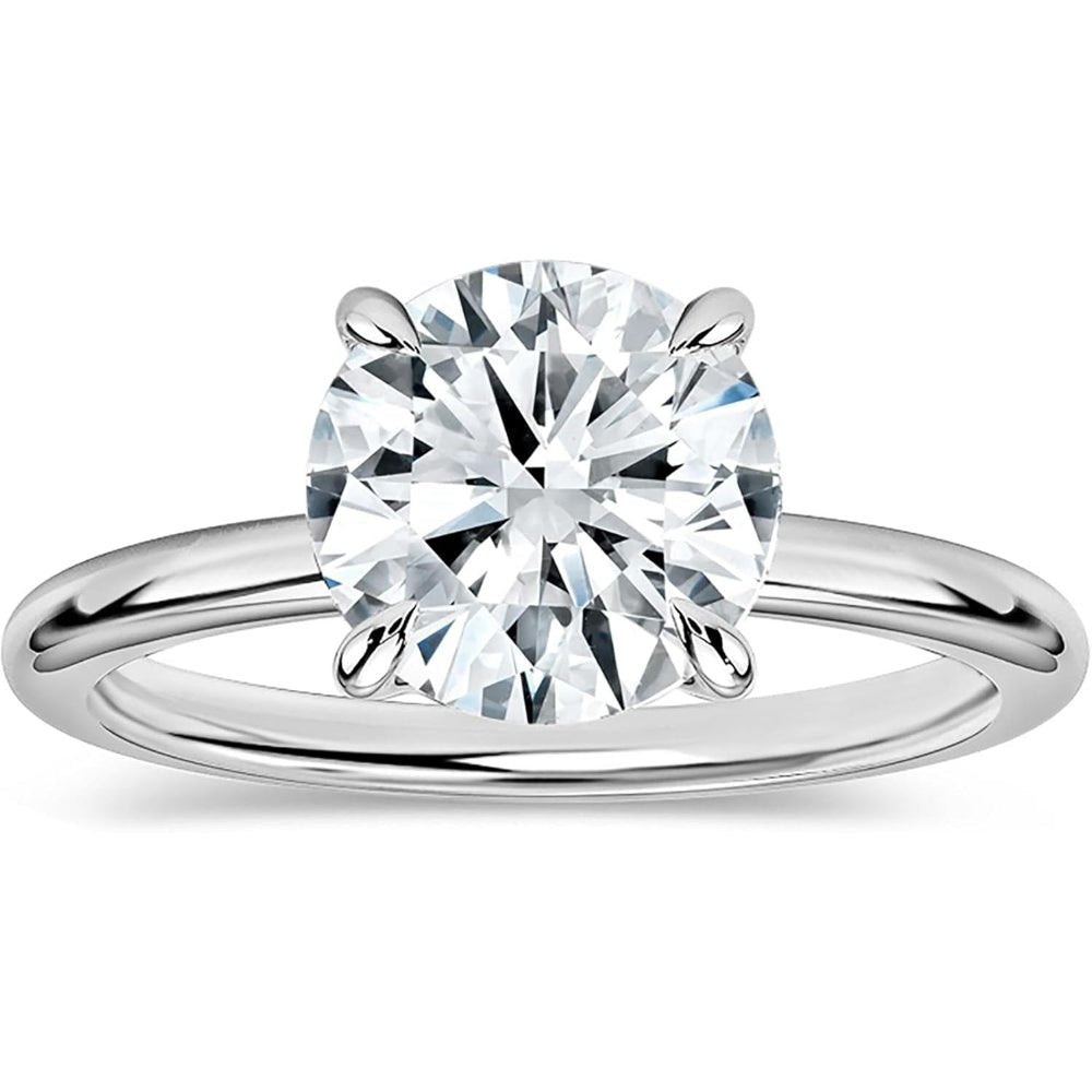 Lab Grown White Diamond Classic Solitaire Engagement Ring for Women in 14k Gold - Future Jewelry
