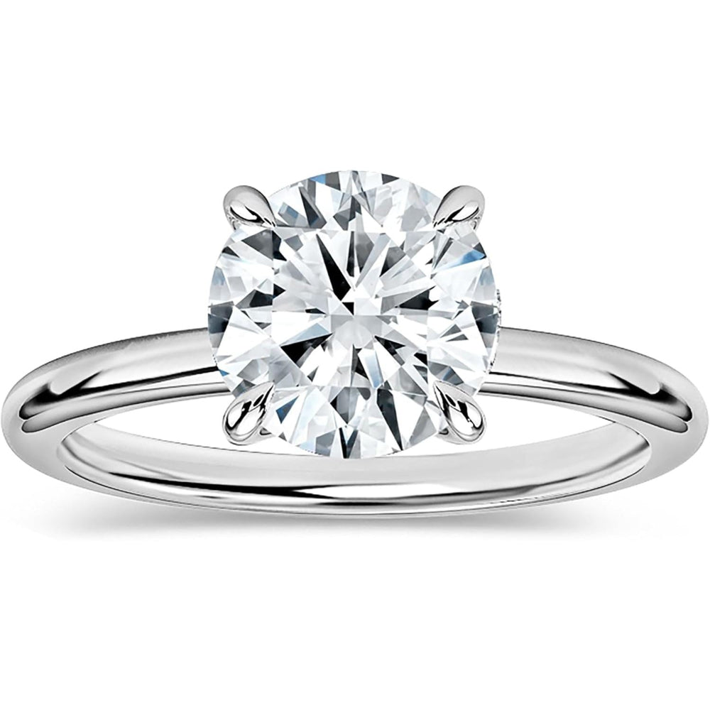 Lab Grown White Diamond Classic Solitaire Engagement Ring for Women in 14k Gold - Future Jewelry