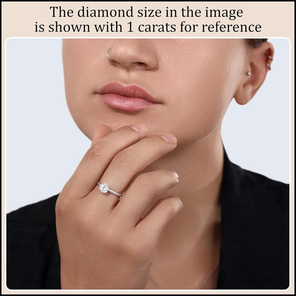 Lab Grown White Diamond Classic Solitaire Engagement Ring for Women in 14k Gold - Future Jewelry