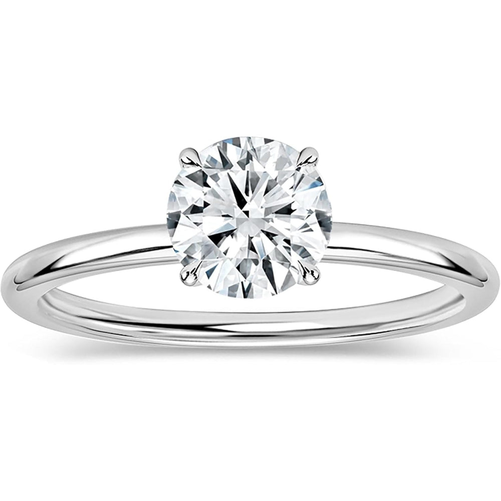 Lab Grown White Diamond Classic Solitaire Engagement Ring for Women in 14k Gold - Future Jewelry