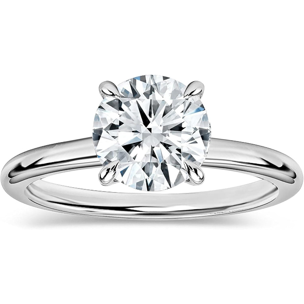Lab Grown White Diamond Classic Solitaire Engagement Ring for Women in 14k Gold - Future Jewelry