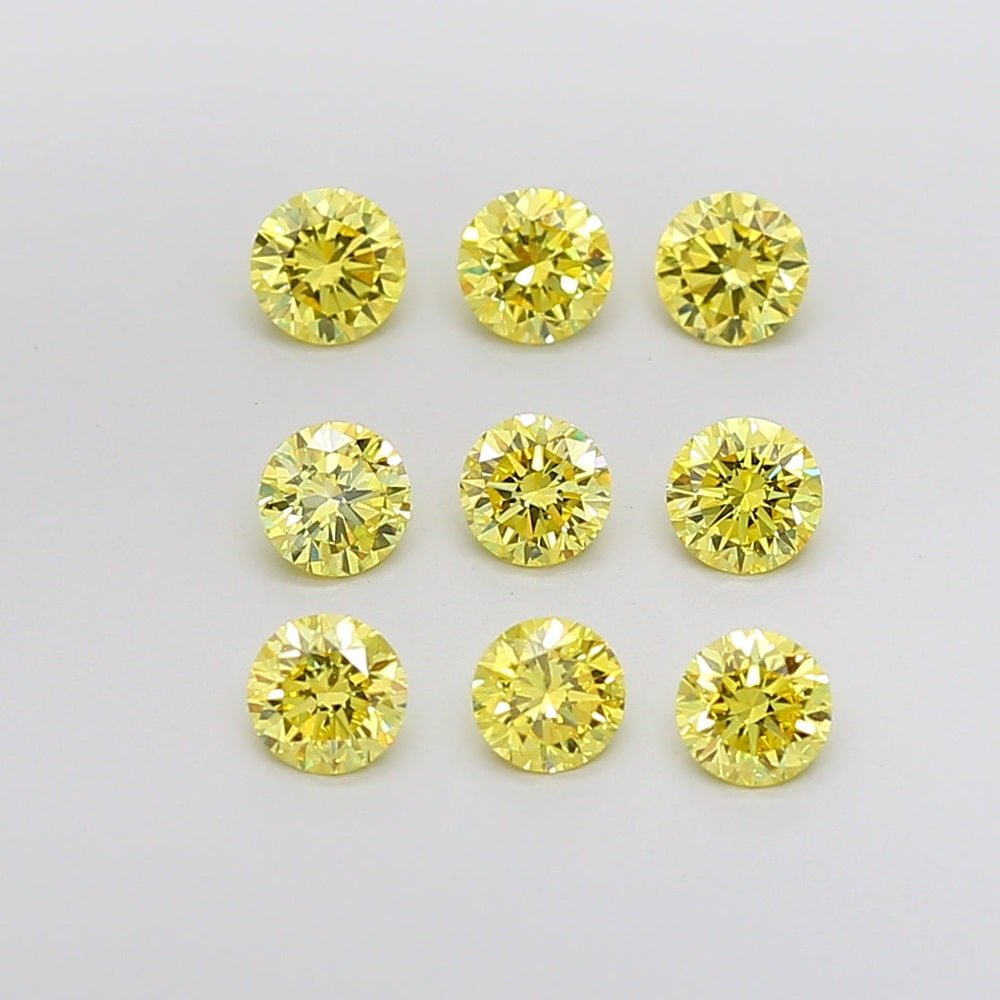 Loose Diamond Round Shape Yellow Gemstone Lab - grown Diamond - Future Jewelry