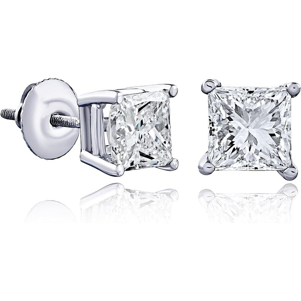 One to Six Carat Princess Cut Lab Grown Diamond Studs - Future Jewelry