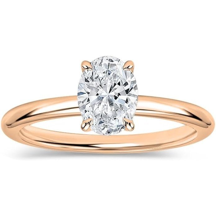 Oval Lab Grown Diamond Engagement Ring in 10K Gold - Future Jewelry