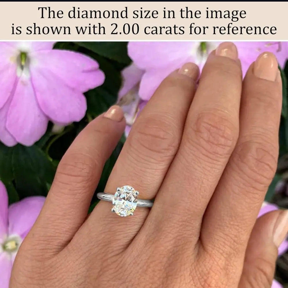 Oval Lab Grown Diamond Engagement Ring in 10K Gold - Future Jewelry