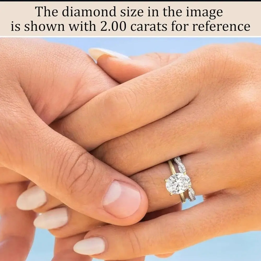 3 Carat Oval Lab Diamond Engagement Ring in 14K Rose Gold - Future Jewelry