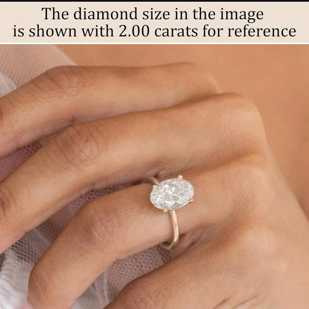 3 Carat Oval Lab Diamond Engagement Ring in 14K Rose Gold - Future Jewelry