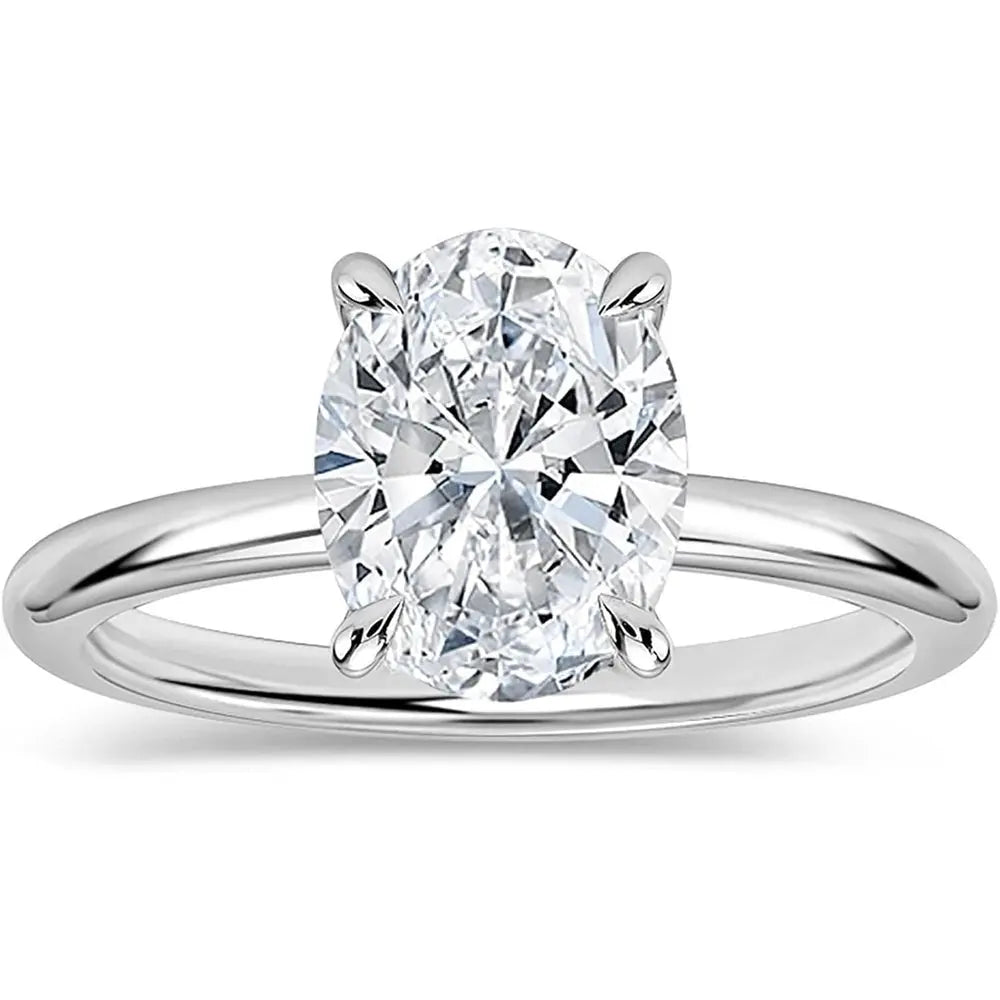 3 Carat Oval Lab Diamond Engagement Ring in 14K Rose Gold - Future Jewelry