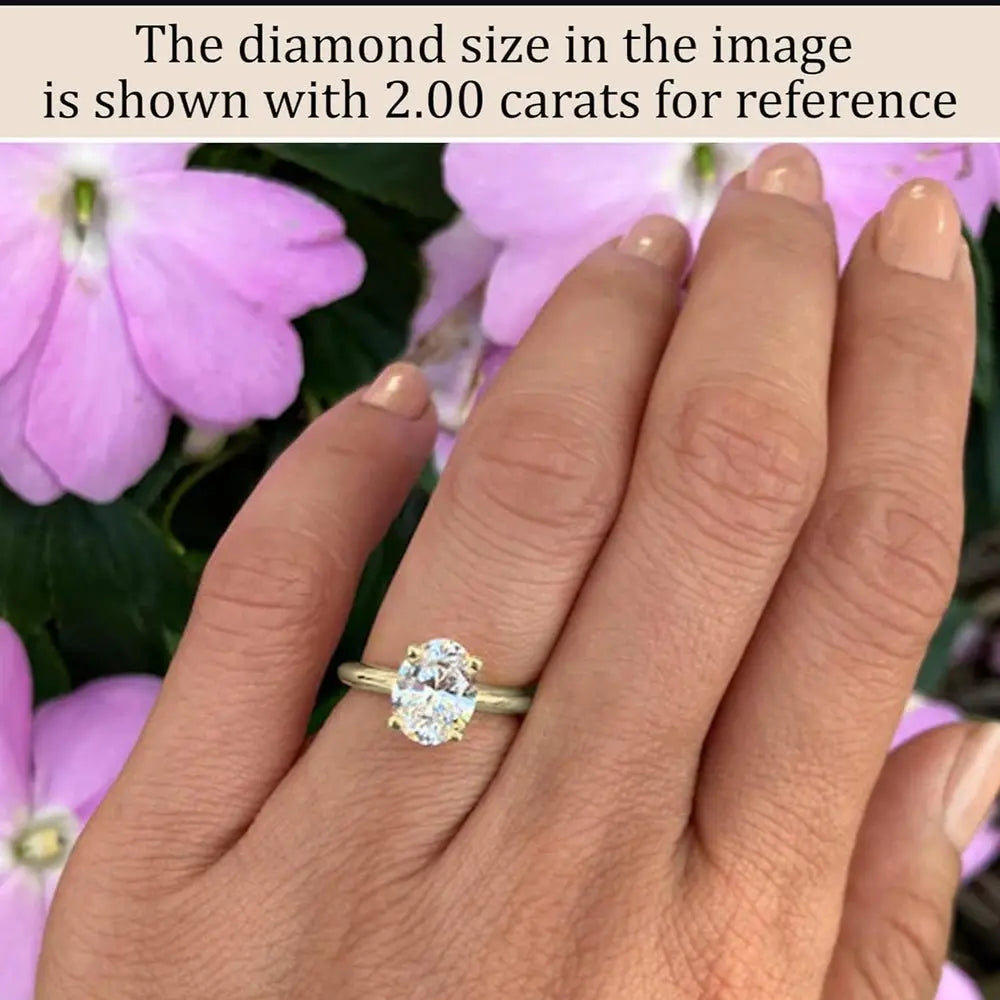 3 Carat Oval Lab Diamond Engagement Ring in 14K Rose Gold - Future Jewelry