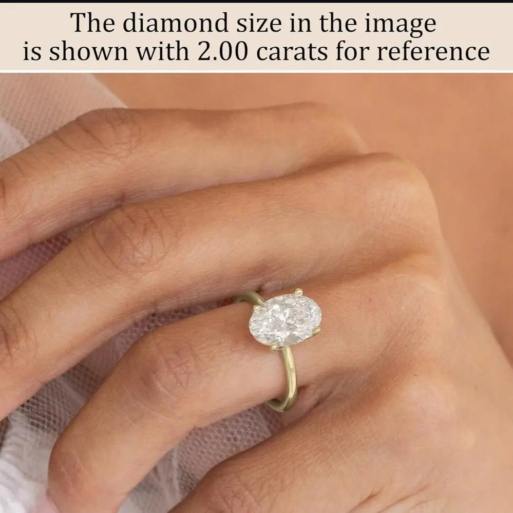3 Carat Oval Lab Diamond Engagement Ring in 14K Rose Gold - Future Jewelry