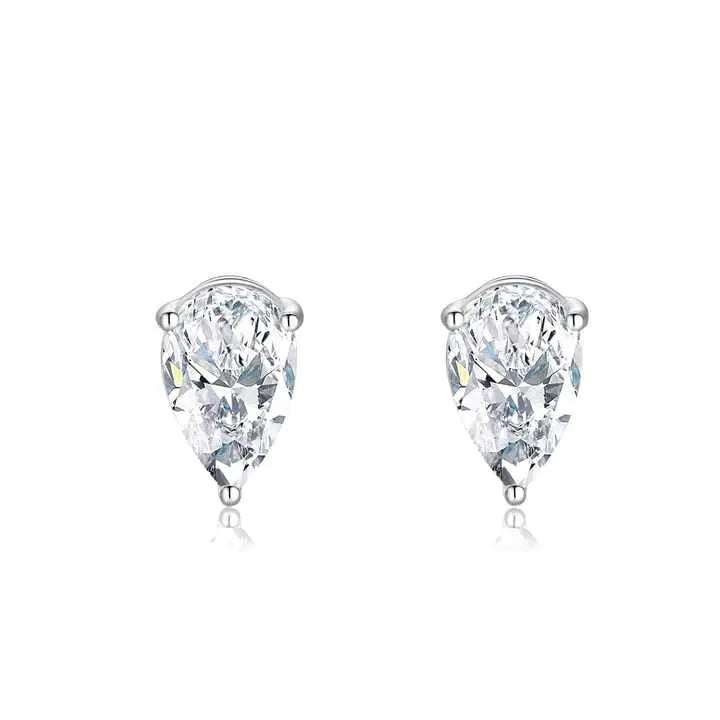 Pear Cut Lab Grown Diamond Stud Earrings in 18K Gold - Future Jewelry