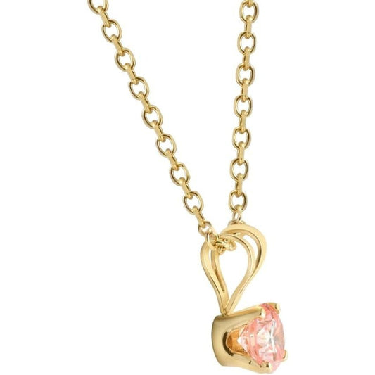 Pink Diamond Solitaire Pendant in 14K Gold Necklace - Future Jewelry