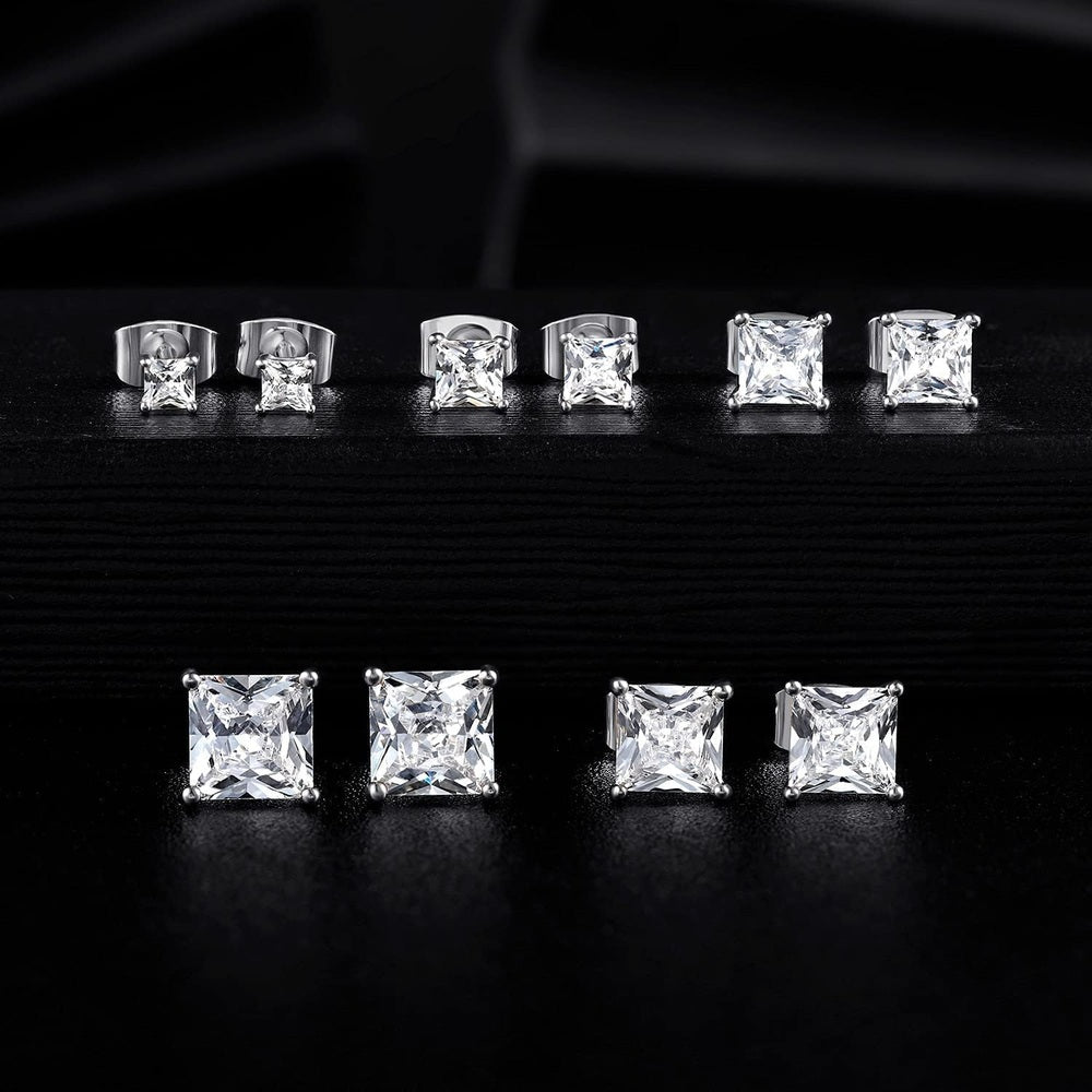 Princess Cut Lab Grown Diamond Stud Earring Set (5 Pairs) - Future Jewelry