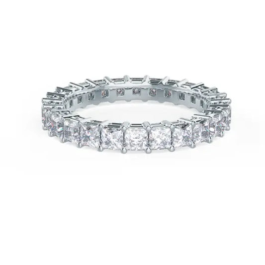 Princess Pave Eternity Lab Grown Diamond Ring in Gold - Future Jewelry