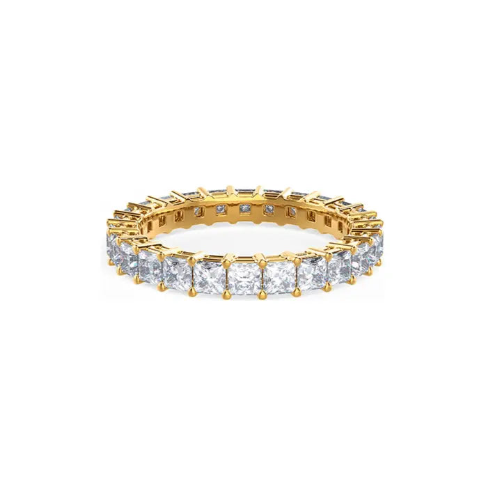 Princess Pave Eternity Lab Grown Diamond Ring in Gold - Future Jewelry