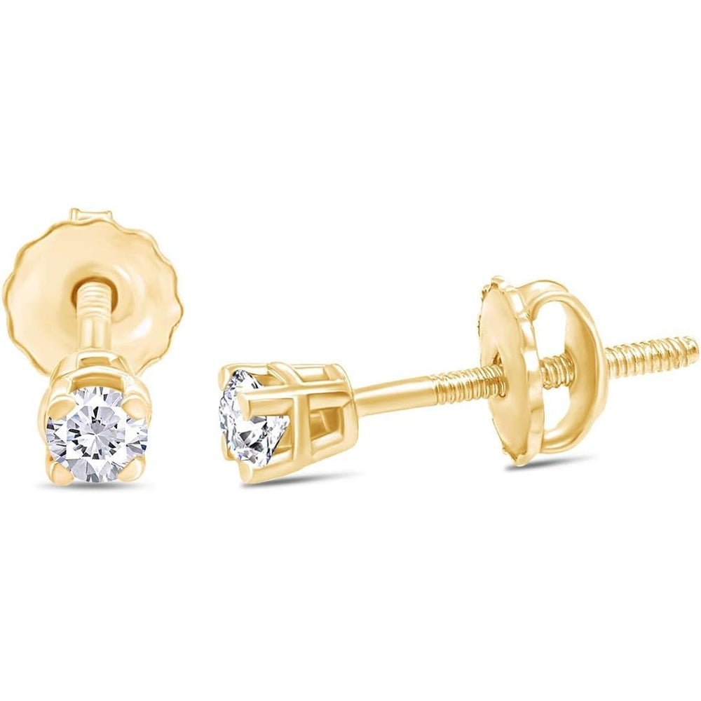 Round Lab Grown or Natural Diamond Stud (IGI Certified 0.70 ct & up) Popular Plus Quality Screw Back Earrings in 14k Solid Gold - Future Jewelry