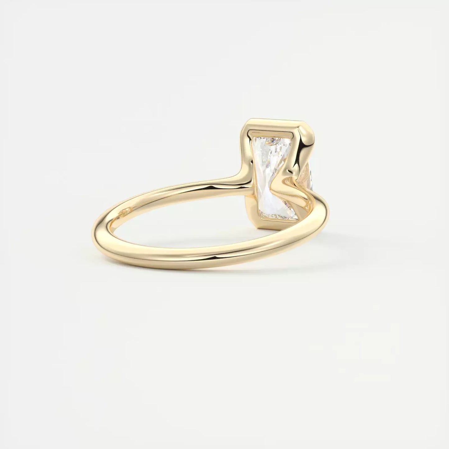3 Carat Radiant-Cut Lab-Created Diamond Engagement Ring 14k Yellow Gold