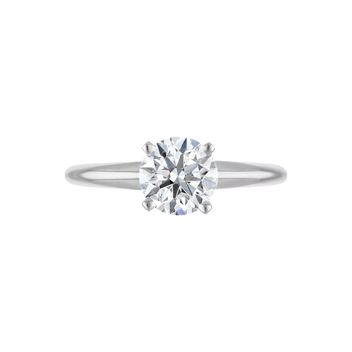 Certified Lab Grown Diamond Engagement Ring Round Cut in 14k Yellow or White Gold