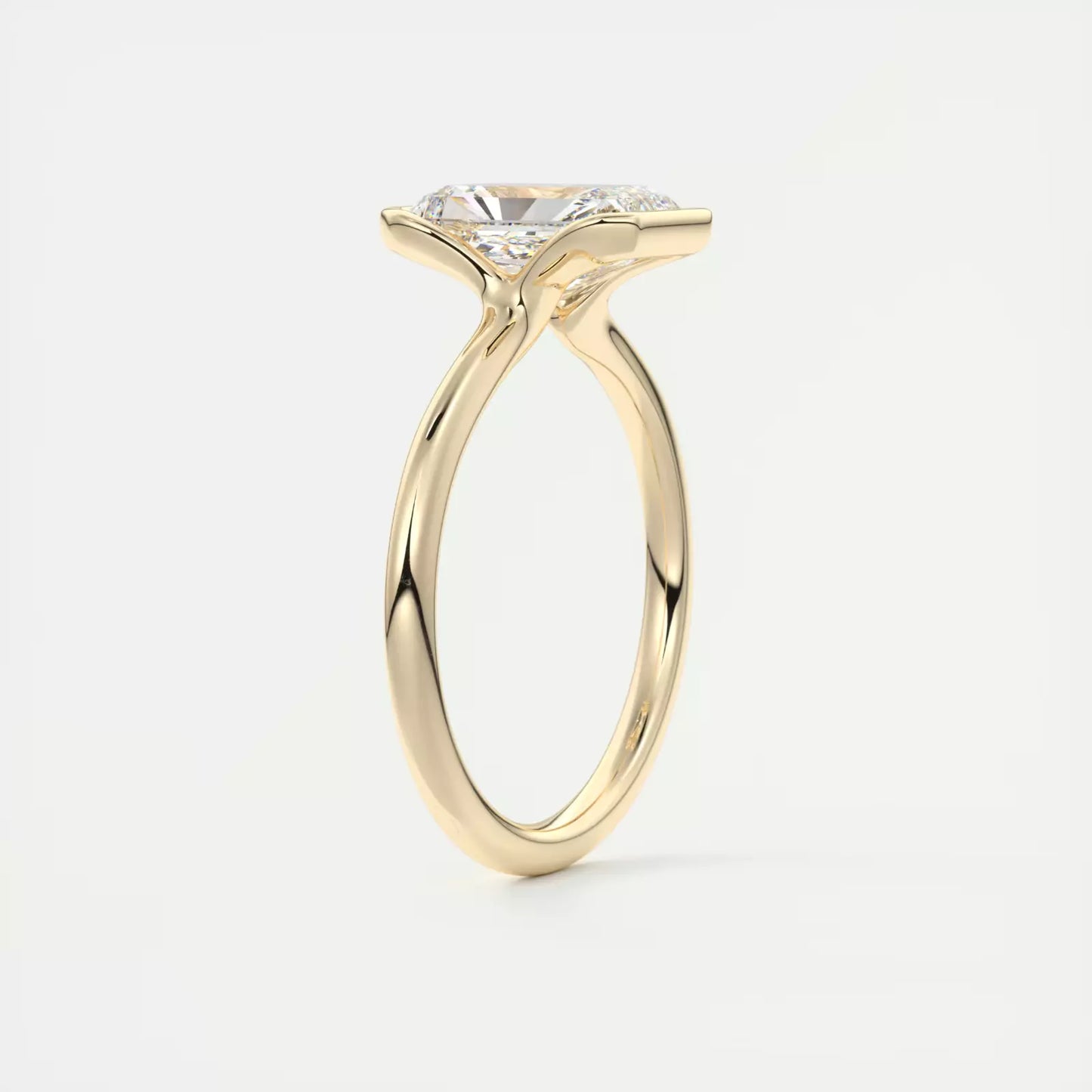 3 Carat Radiant-Cut Lab-Created Diamond Engagement Ring 14k Yellow Gold