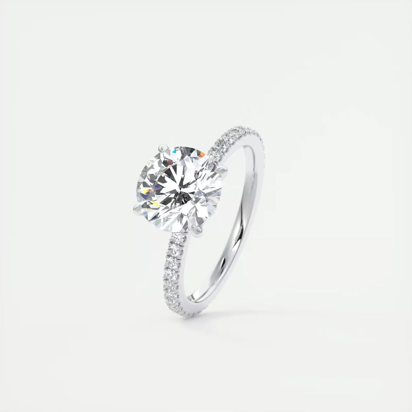 2.25 Carat Lab Grown Diamond Engagement Ring – Round Cut, 14k White Gold | IGI Certified