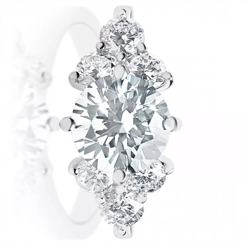 2.10 Carat Lab Grown Diamond Engagement Ring IGI Certified Round Cut in 14k White, Yellow, or Rose Gol