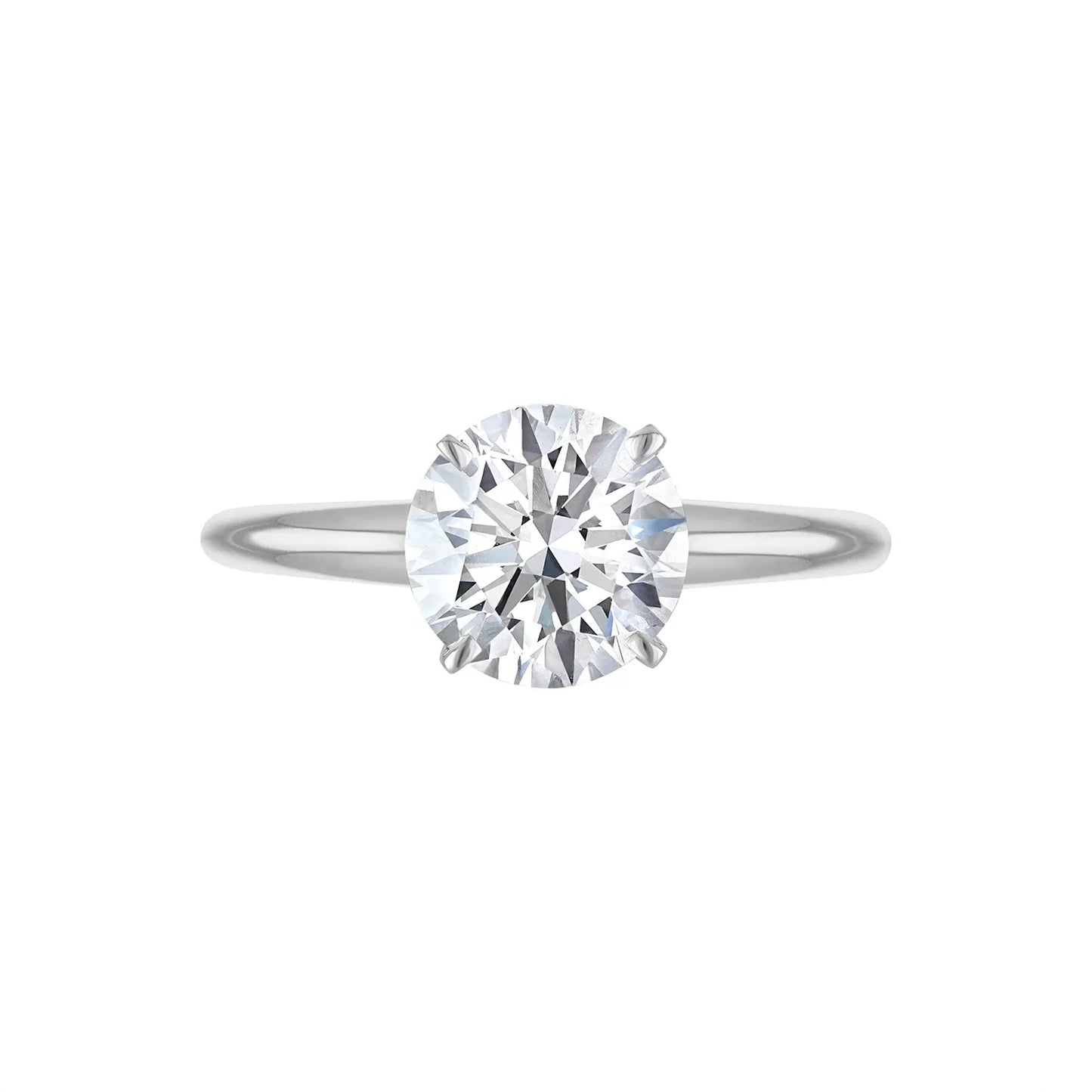 Certified Lab Grown Diamond Engagement Ring Round Cut in 14k Yellow or White Gold