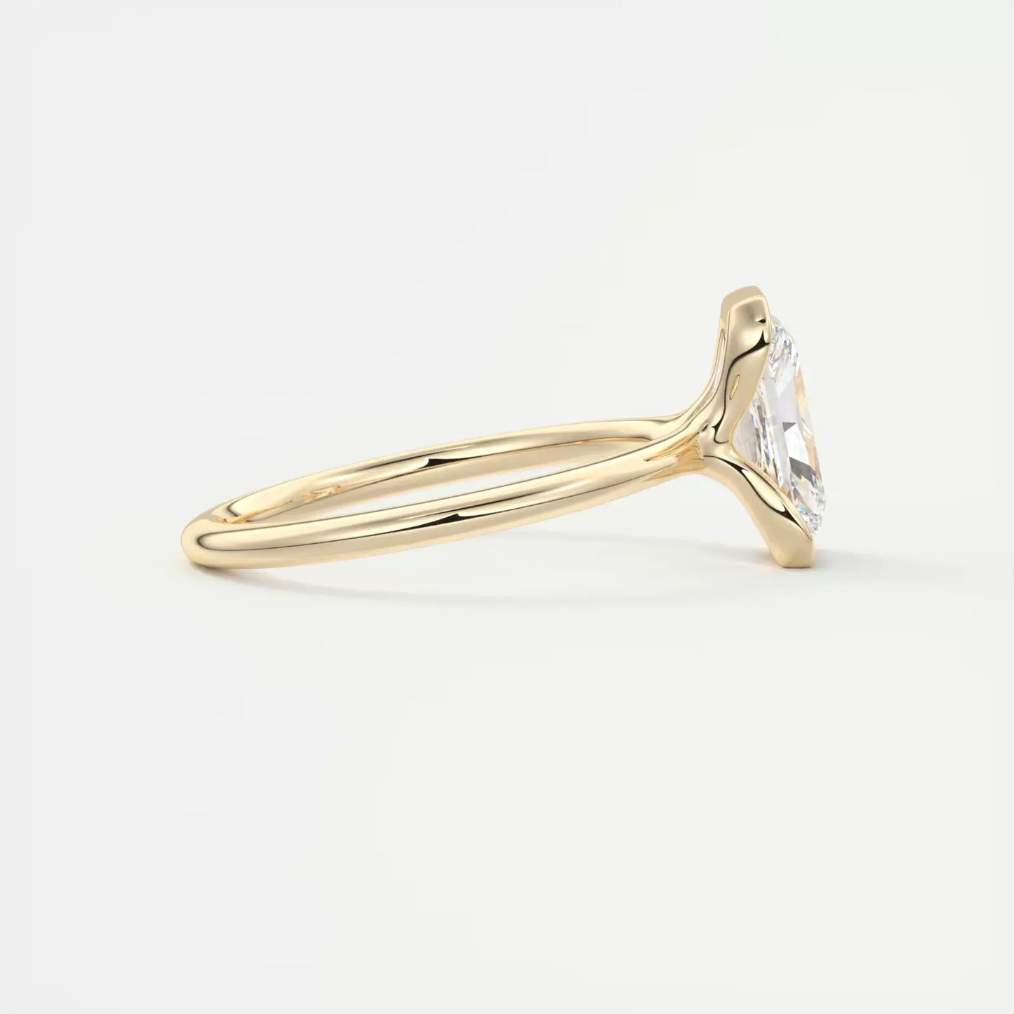 3 Carat Radiant-Cut Lab-Created Diamond Engagement Ring 14k Yellow Gold