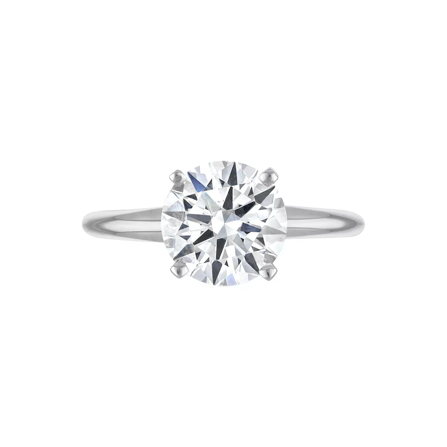 Certified Lab Grown Diamond Engagement Ring Round Cut in 14k Yellow or White Gold